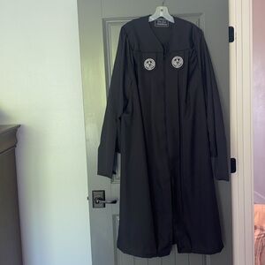 University of Alabama Masters Graduation gown with MLIS yellow Stoll.